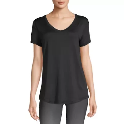 Xersion Everair Womens V Neck Short Sleeve T-Shirt Petite