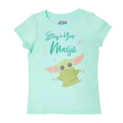 Disney Collection Little & Big Kid Girls Crew Neck Short Sleeve Regular Fit Star Wars Graphic T-Shirt