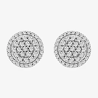1/4 CT. T.W. Natural White Diamond 10K White Gold 7.5mm Round Stud Earrings