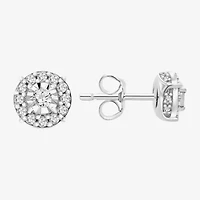 1/3 CT. T.W. Natural White Diamond 10K White Gold 6.8mm Round Stud Earrings