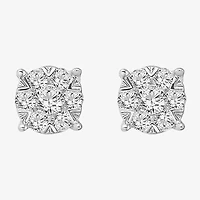 1/4 CT. T.W. Natural White Diamond 10K White Gold 4.7mm Round Stud Earrings