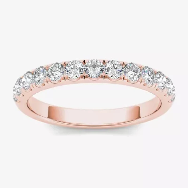 Womens 2MM 1/ CT. T.W. Natural White Diamond 14K Gold Wedding Band