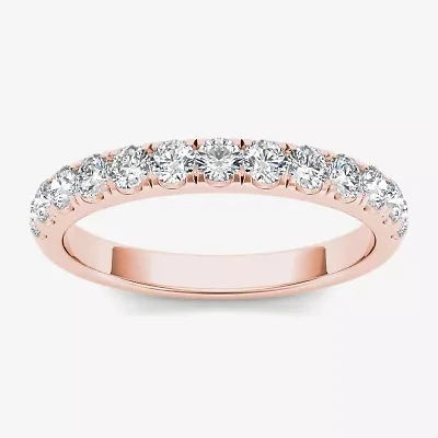 Womens 2MM 1/ CT. T.W. Natural White Diamond 14K Gold Wedding Band