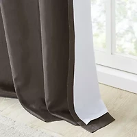 Madison Park Belle 50"W X 84"L Rod Pocket Back Tab Embroidered Light-Filtering Single Curtain Panel