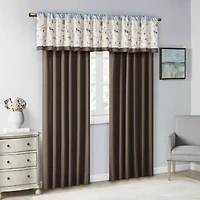 Madison Park Belle 50"W X 84"L Rod Pocket Back Tab Embroidered Light-Filtering Single Curtain Panel