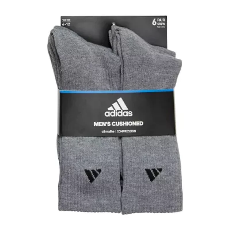 adidas Mens 6 Pair Crew Socks