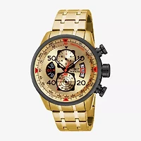 Invicta Mens Chronograph Gold Tone Stainless Steel Bracelet Watch 17205