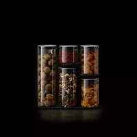 Joseph Joseph  Podium Steel - Glass  Storage Set With Ss Lids 5-pc. Canister