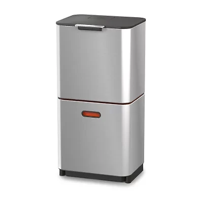 Joseph Joseph  Totem Max 60-Litre - Stainless Steel Waste And Recycling Bins Trash Can