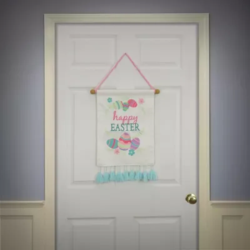 National Tree Co. Happy Easter With Eggs Banner Wall Sign