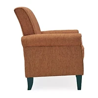 Jean Traditional Rolled Arm Accent Chair with Pewter Nailheads Tweed