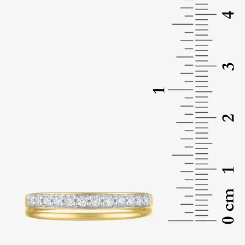 (G-H / Si2-I1) Womens 4.5MM 1/4 CT. T.W. Lab Grown White Diamond 10K Gold Wedding Band