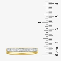 (G-H / Si2-I1) Womens 4.5MM 1/4 CT. T.W. Lab Grown White Diamond 10K Gold Wedding Band