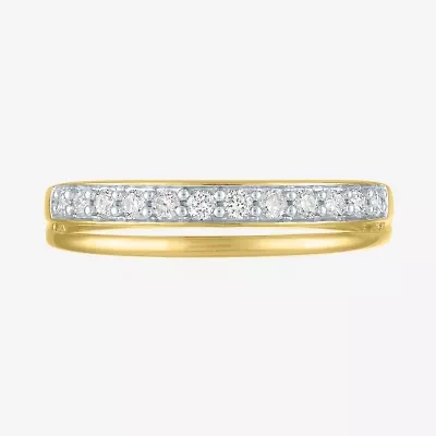 (G-H / Si2-I1) Womens 4.5MM 1/4 CT. T.W. Lab Grown White Diamond 10K Gold Wedding Band