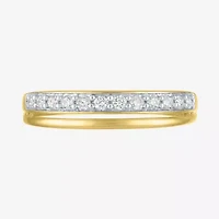 (G-H / Si2-I1) Womens 4.5MM 1/4 CT. T.W. Lab Grown White Diamond 10K Gold Wedding Band