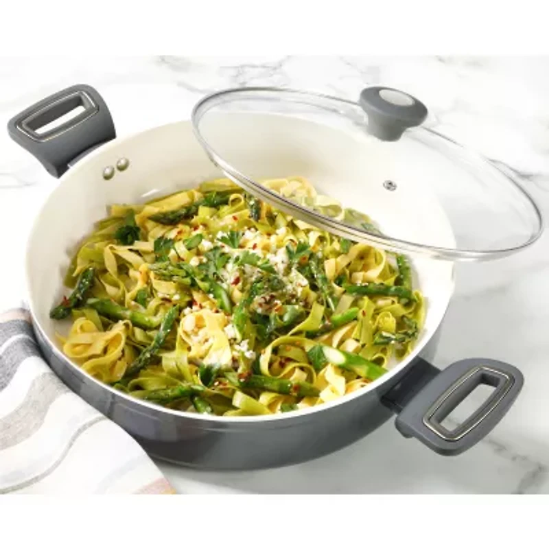 Martha Stewart Ceramic Non-Stick 12" Everyday Pan with Lid