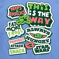 Disney Collection Little & Big Kid Boys Crew Neck Short Sleeve Regular Fit Baby Yoda Star Wars Graphic T-Shirt