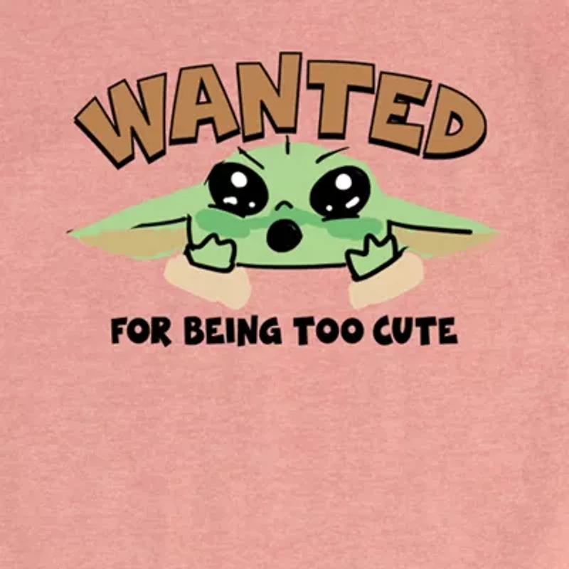 Disney Collection Toddler Girls Crew Neck Short Sleeve Regular Fit Baby Yoda Star Wars Graphic T-Shirt