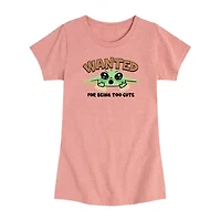 Disney Collection Toddler Girls Crew Neck Short Sleeve Regular Fit Baby Yoda Star Wars Graphic T-Shirt