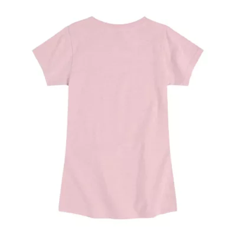 Disney Collection Little & Big Kid Girls Crew Neck Short Sleeve Regular Fit Baby Yoda Star Wars Graphic T-Shirt