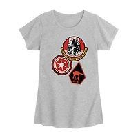 Disney Collection Little & Big Kid Girls Crew Neck Short Sleeve Regular Fit Star Wars Graphic T-Shirt