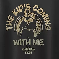 Disney Collection Little & Big Kid Girls Crew Neck Short Sleeve Regular Fit Baby Yoda Star Wars Graphic T-Shirt