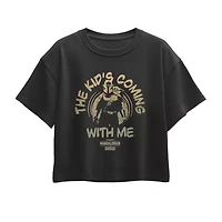 Disney Collection Little & Big Kid Girls Crew Neck Short Sleeve Regular Fit Baby Yoda Star Wars Graphic T-Shirt