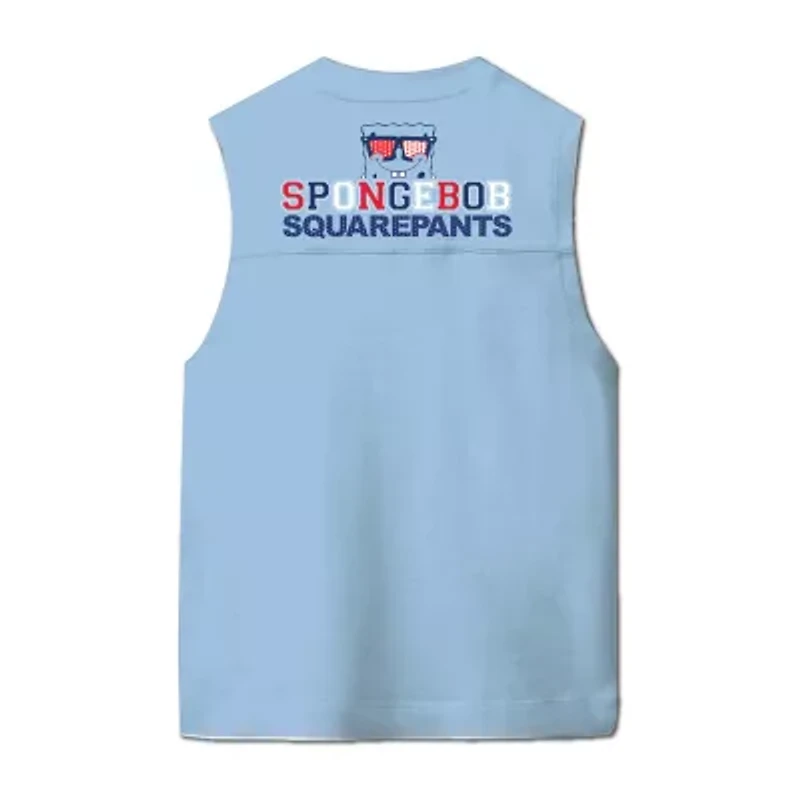 Little & Big Kid Boys Crew Neck Sleeveless Spongebob Tank Top