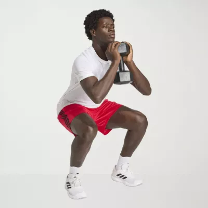 adidas Essential 3 Stripe Mens 7" Workout Shorts