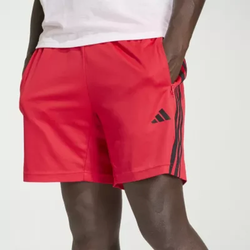 adidas Essential 3 Stripe Mens 7" Workout Shorts