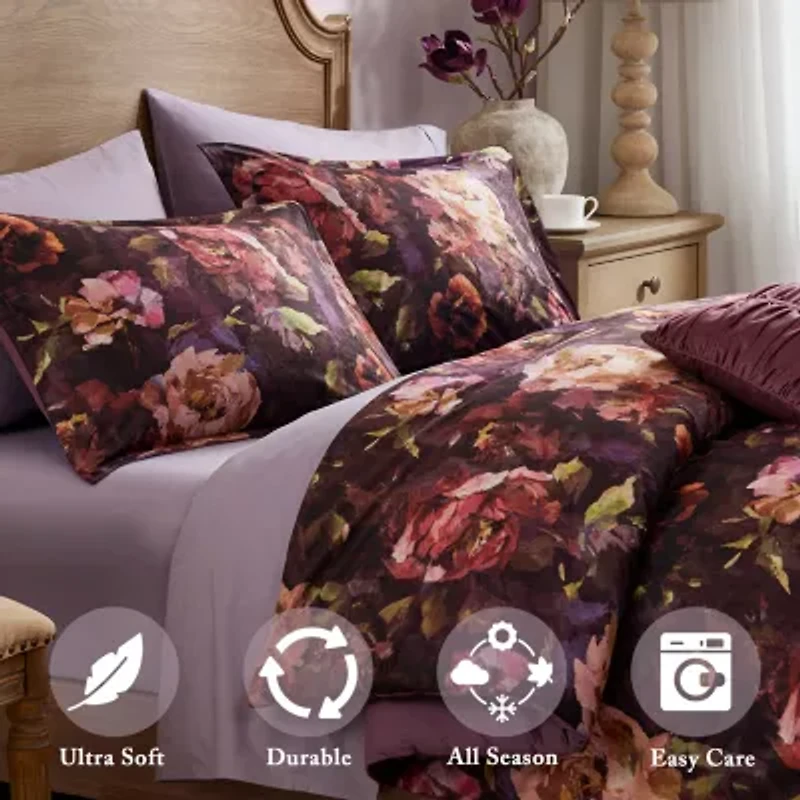 Madison Park Rosalina Velvet 4-pc. Midweight Easy Care Comforter Set