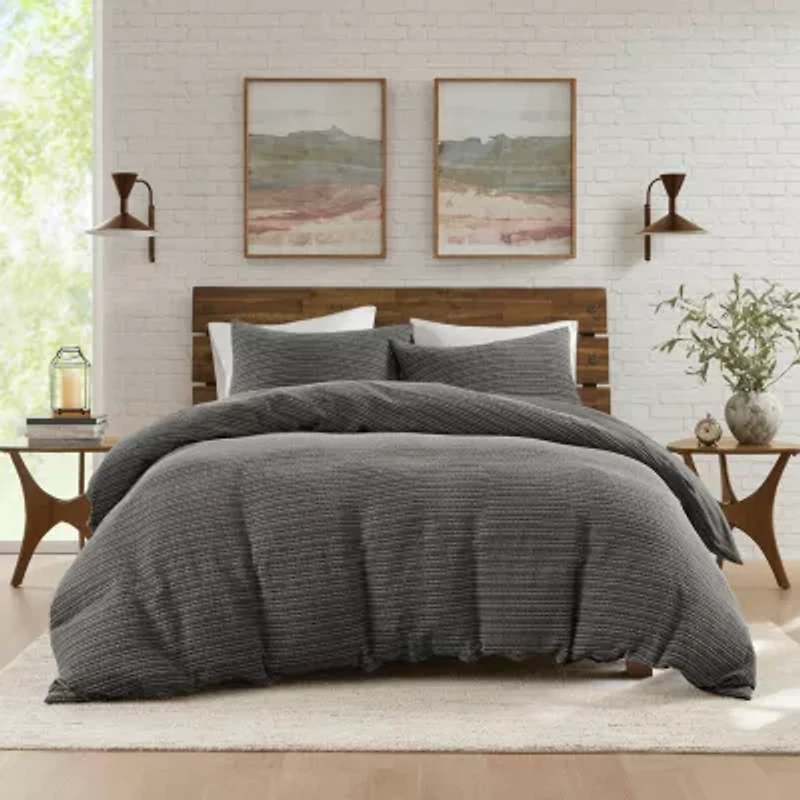 Woolrich Lyon Waffle Washed 3-pc. Easy Care Duvet Cover Set