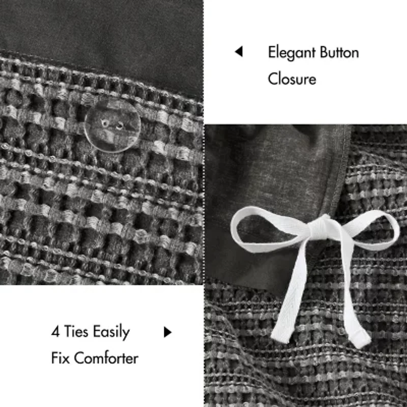 Woolrich Lyon Waffle Washed 3-pc. Easy Care Duvet Cover Set