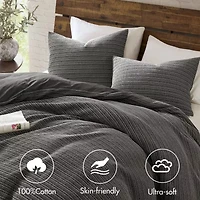 Woolrich Lyon Waffle Washed 3-pc. Easy Care Duvet Cover Set