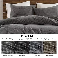 Woolrich Lyon Waffle Washed 3-pc. Easy Care Duvet Cover Set