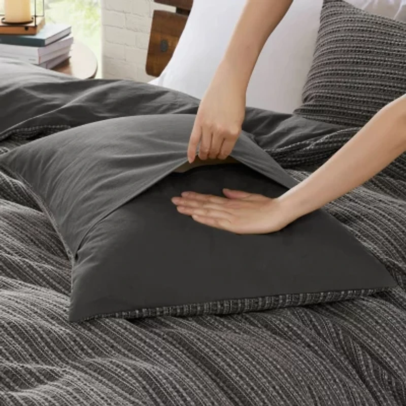 Woolrich Lyon Waffle Washed 3-pc. Easy Care Duvet Cover Set