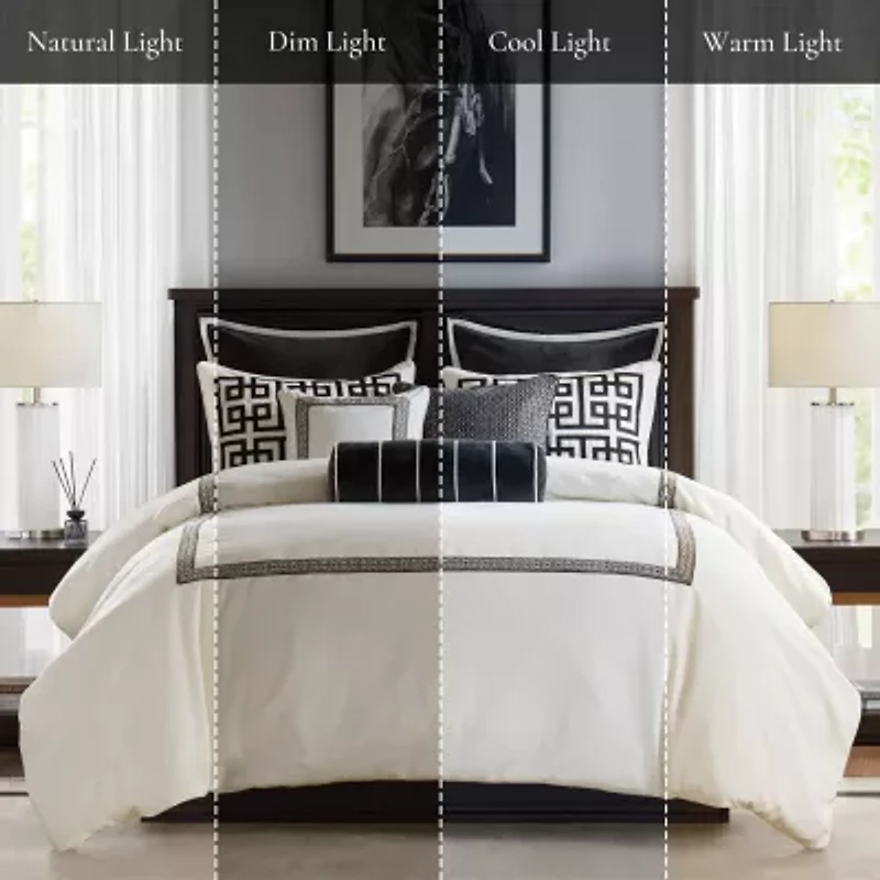 Madison Park Signature Jarvis Embroidery 8-pc Oversized Comforter Set