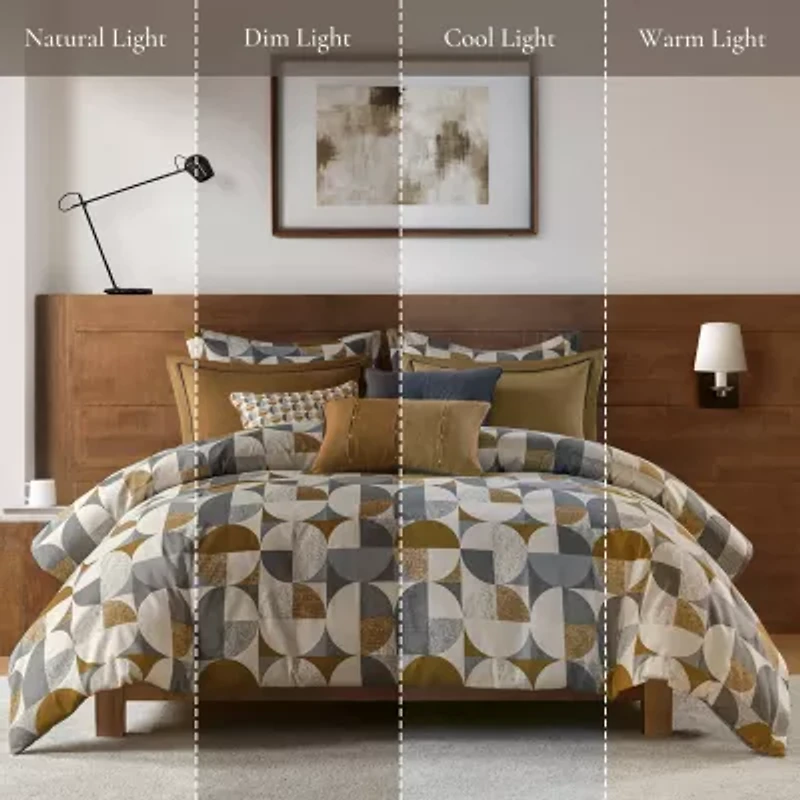 Madison Park Signature Cirque Jacquard Oversized Midweight Down Alternative Comforter Set