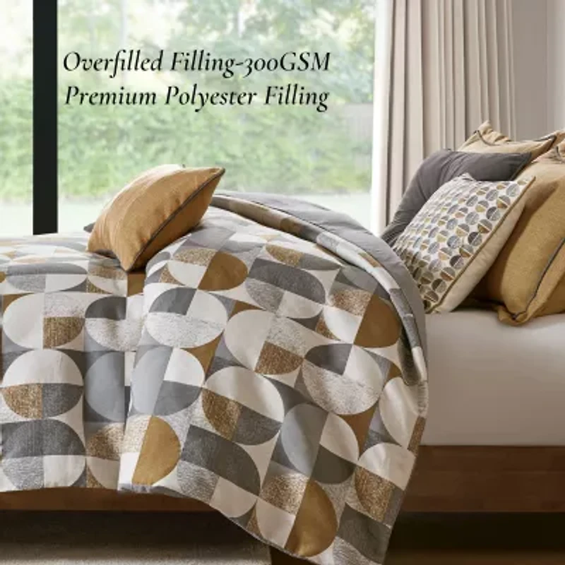 Madison Park Signature Cirque Jacquard Oversized Midweight Down Alternative Comforter Set