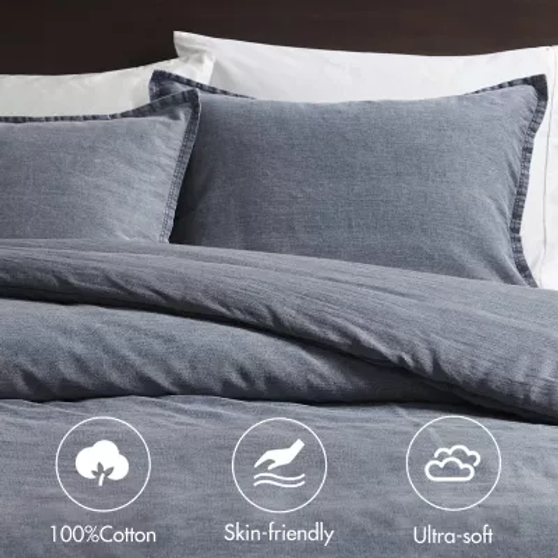 Woolrich Mckenzie Twill Washed 3-pc. Easy Care Duvet Cover Set