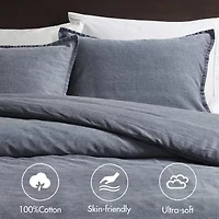 Woolrich Mckenzie Twill Washed 3-pc. Easy Care Duvet Cover Set