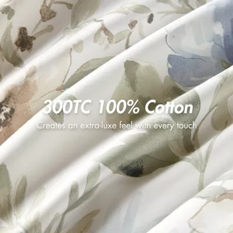 Harbor House Herbal Cotton Sateen Print Oversized 6-pc. Midweight Down Alternative Comforter Set