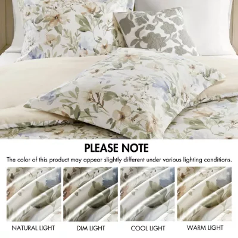 Harbor House Herbal Cotton Sateen Print Oversized 6-pc. Midweight Down Alternative Comforter Set