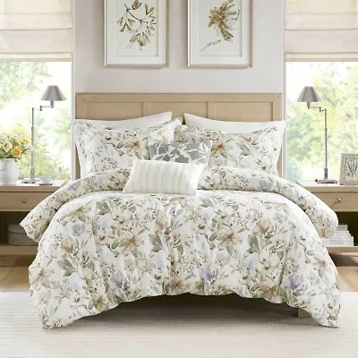 Harbor House Herbal 5-pc. Cotton Sateen Print Easy Care Duvet Cover Set