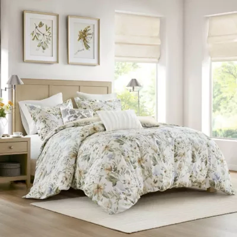 Harbor House Herbal 5-pc. Cotton Sateen Print Easy Care Duvet Cover Set