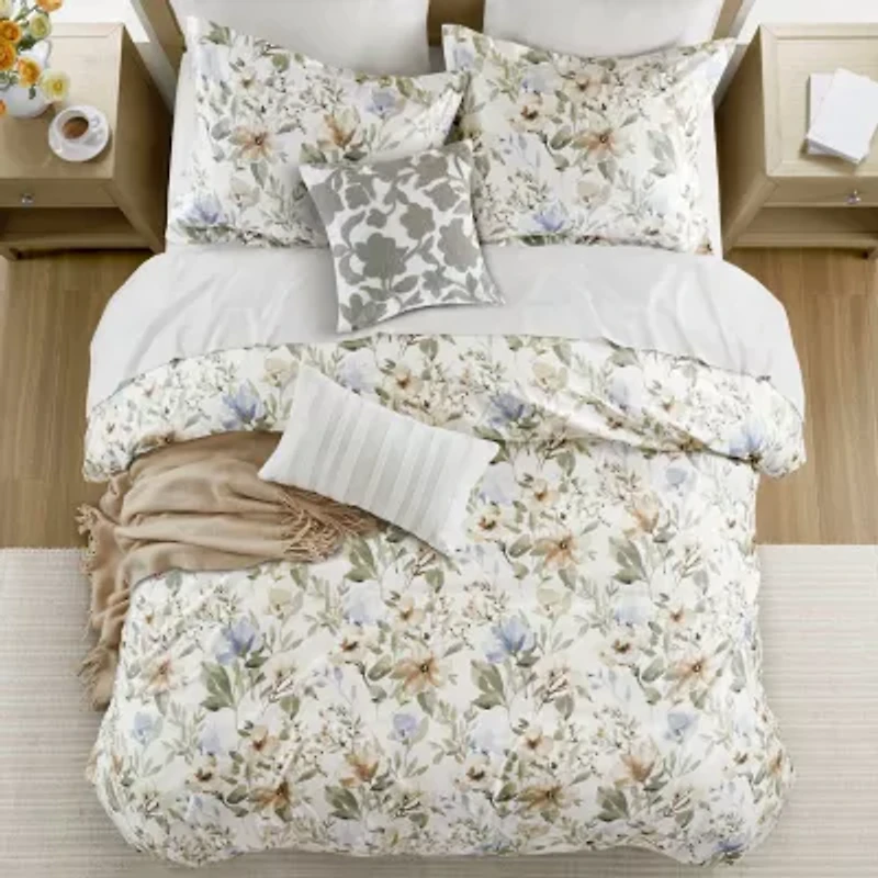 Harbor House Herbal 5-pc. Cotton Sateen Print Easy Care Duvet Cover Set