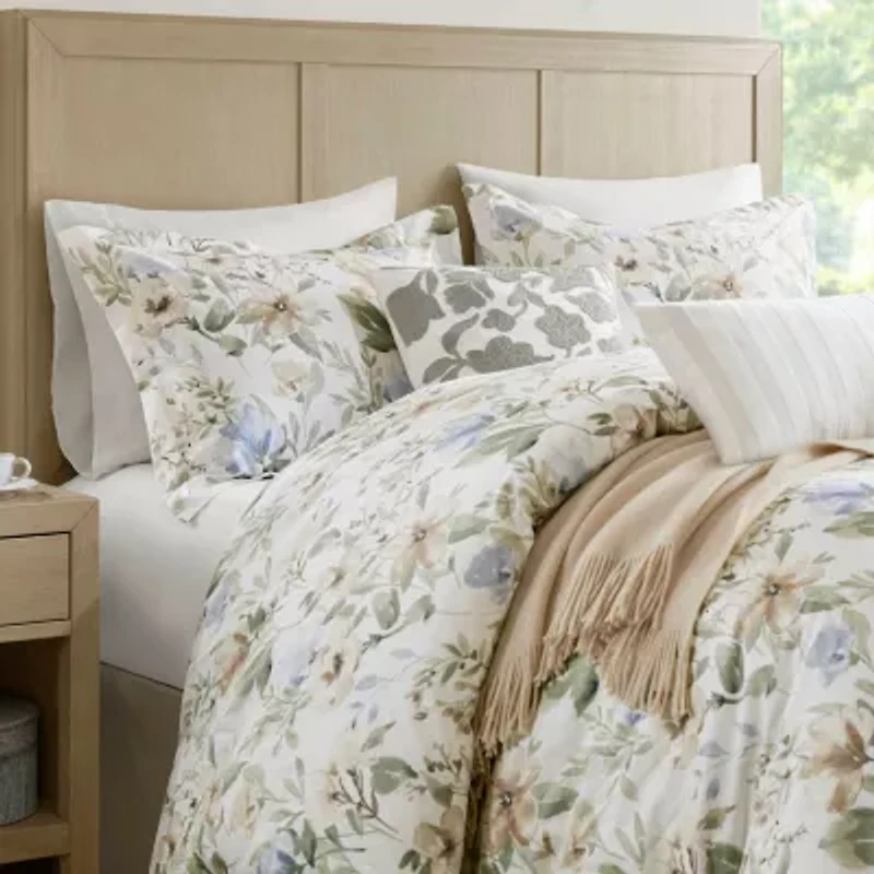 Harbor House Herbal 5-pc. Cotton Sateen Print Easy Care Duvet Cover Set