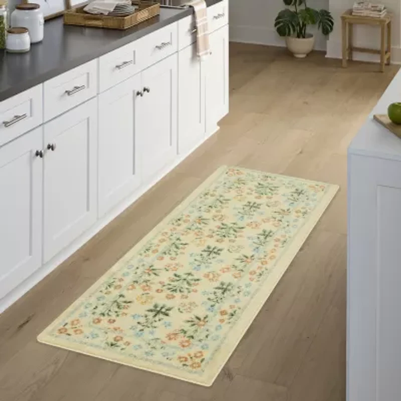 Maples Multi Floral Ivory Indoor Rectangular Runner