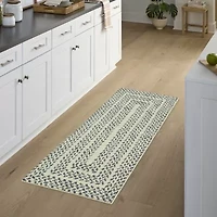 Maples Braided Squares Blue Indoor Rectangular Runner