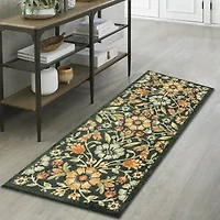 Maples Multi Floral Navy Indoor Rectangular Runner